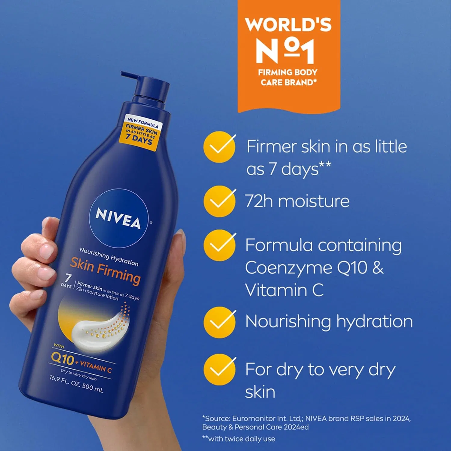 Лосьон для тела Nivea Nourishing Skin Firming с Q10 и витамином C, 16.9 fl oz — фото 3