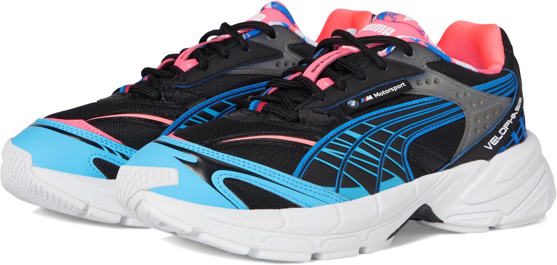

Кроссовки PUMA BMW MMS Velophasis Neon, цвет Puma Black/Luminous Blue/Sunset Glow