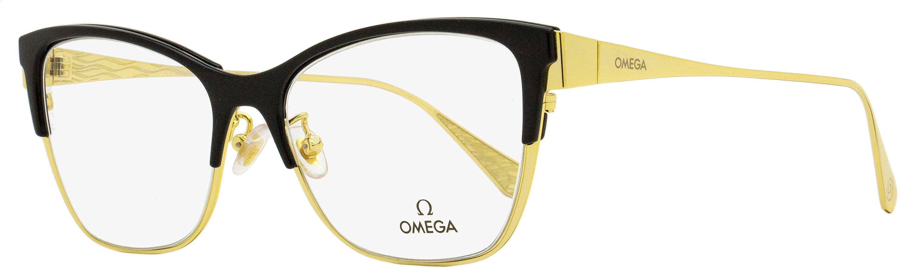 

Женские очки-бабочки Omega OM5001H 001 черные/золотые 54 мм