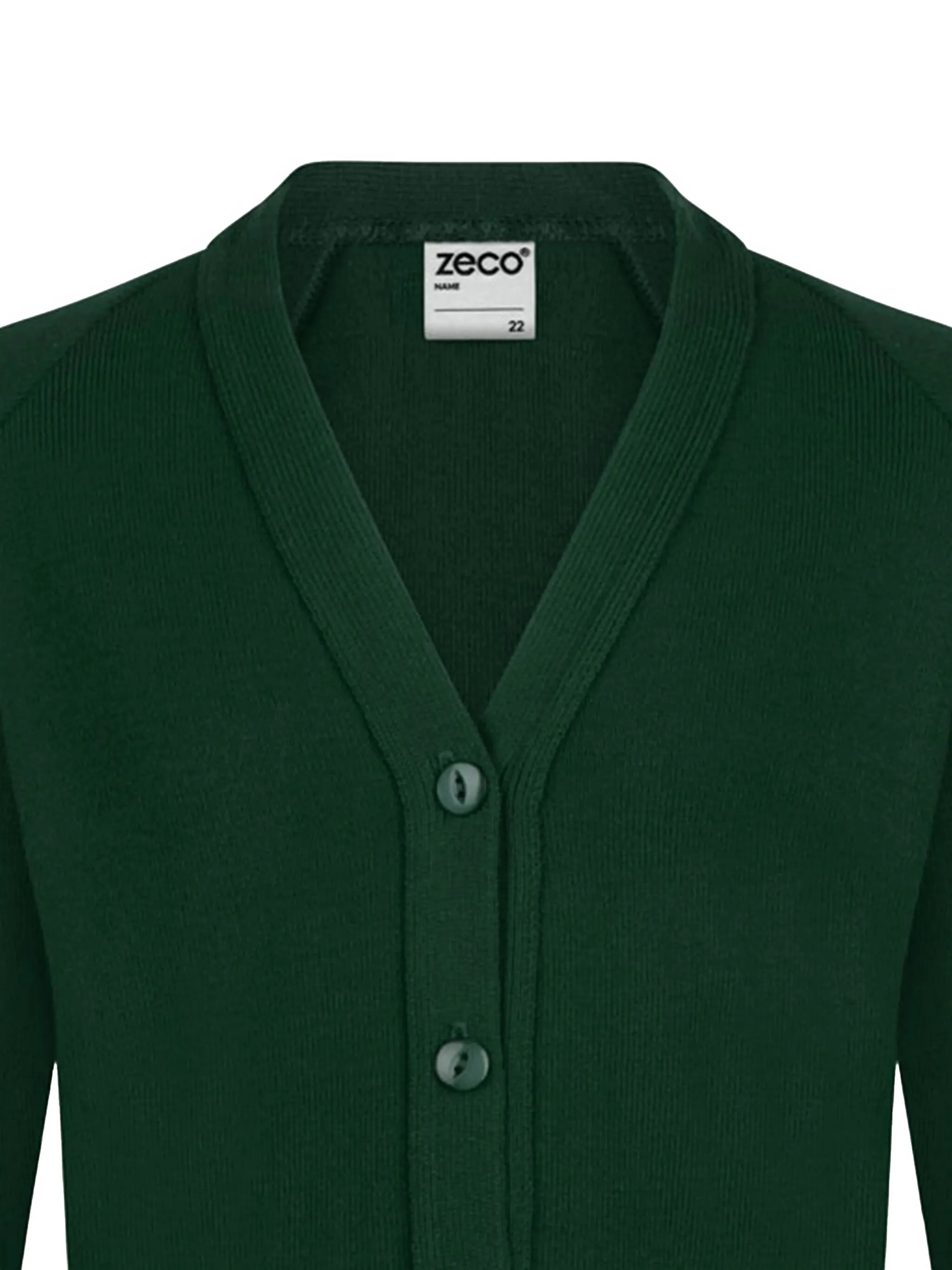 Кардиган с V-образным вырезом Zeco Schoolwear Kids, зеленый — фото 3