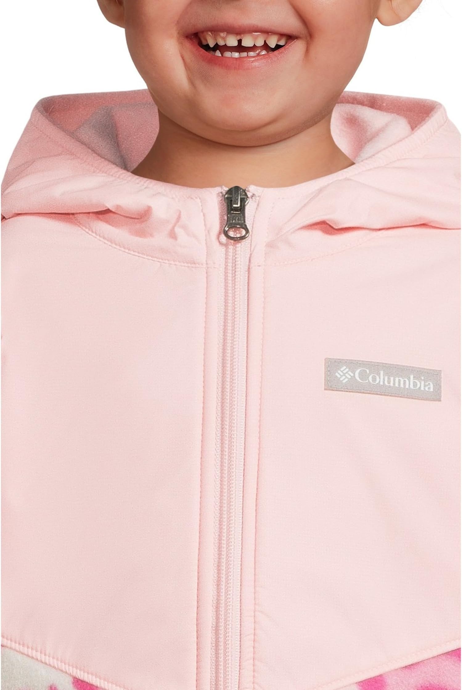 Худи Columbia Kids Steens Mountain II Overlay Hoodie, цвет Pink Ice Uniflauge/Satin Pink — фото 3