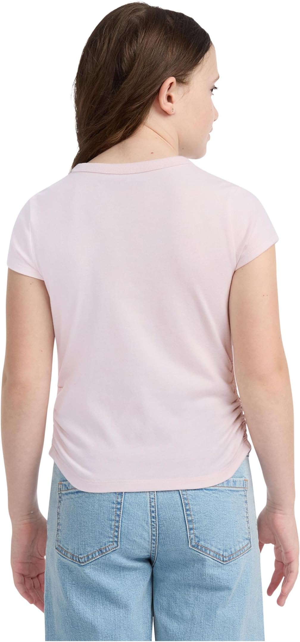 Футболка abercrombie kids ANF 1892 Ruched Tee, цвет Mauve Chalk W/Mesa Rose — фото 2