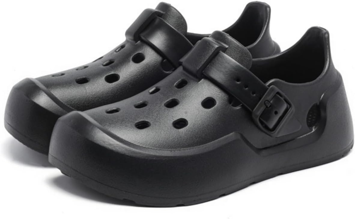 

Мужские сабо с регулируемой пряжкой - слипоны для воды для пляжа, бассейна и сада, удобная повседневная обувь для улицы, быстросохнущие сандалии для взрослых Yrzhgdl, черный