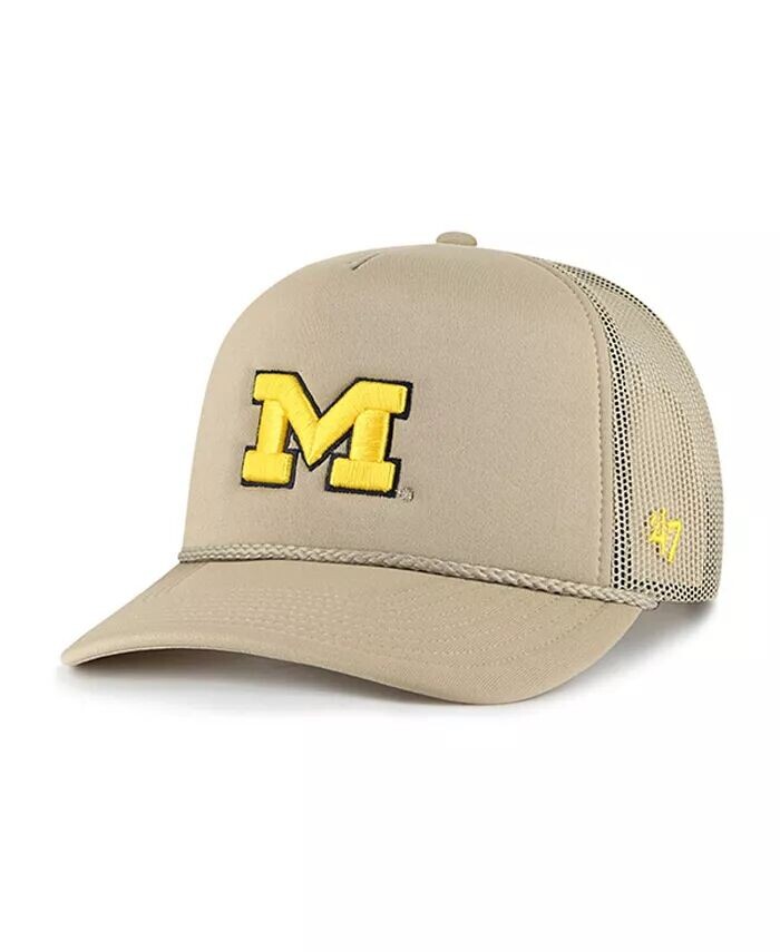 

Мужская кепка цвета хаки Michigan Wolverines из пенопласта с сетчатой ​​передней частью Trucker Snapback '47 Brand