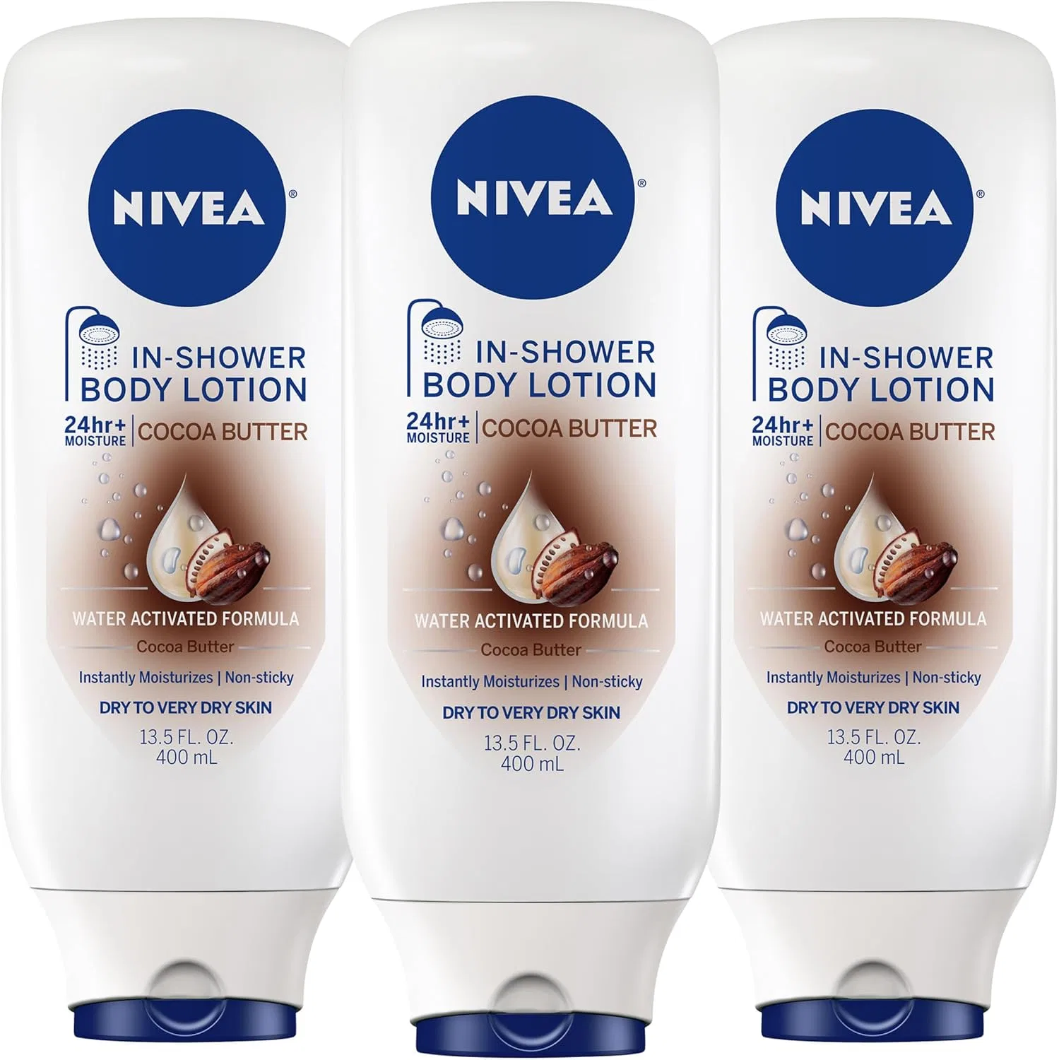 Лосьон для душа NIVEA Cocoa Butter увлажняющий, 3 шт. по 13.5 fl oz