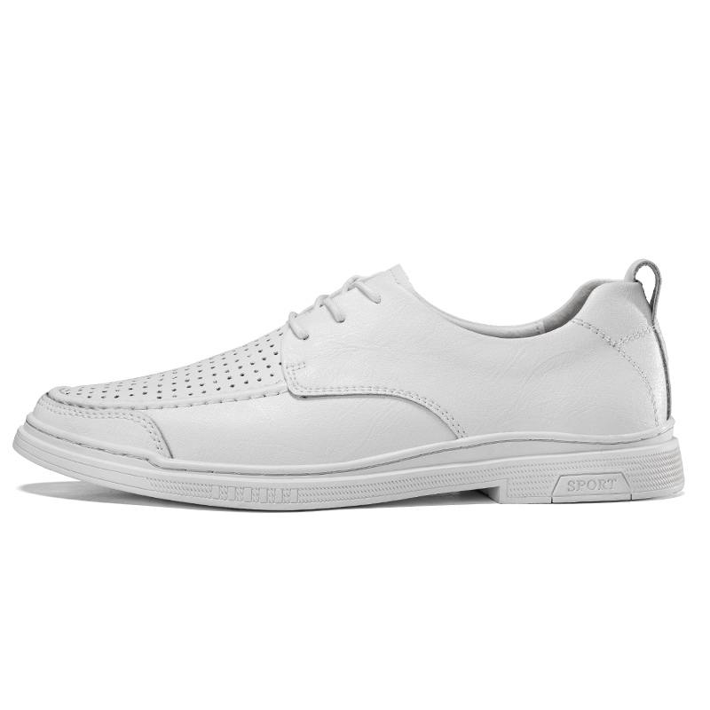 

PAIBLOKS Мужские повседневные туфли белые перфорированные, цвет White-Perforated
