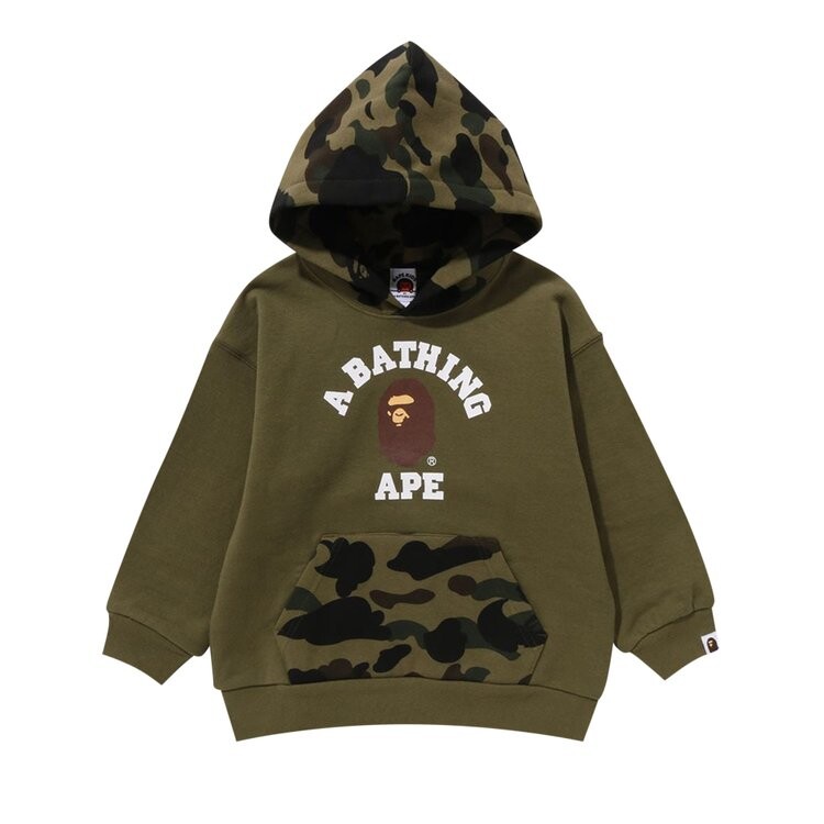 

Худи BAPE Kids 1st Camo College Pullover Hoodie, зеленый