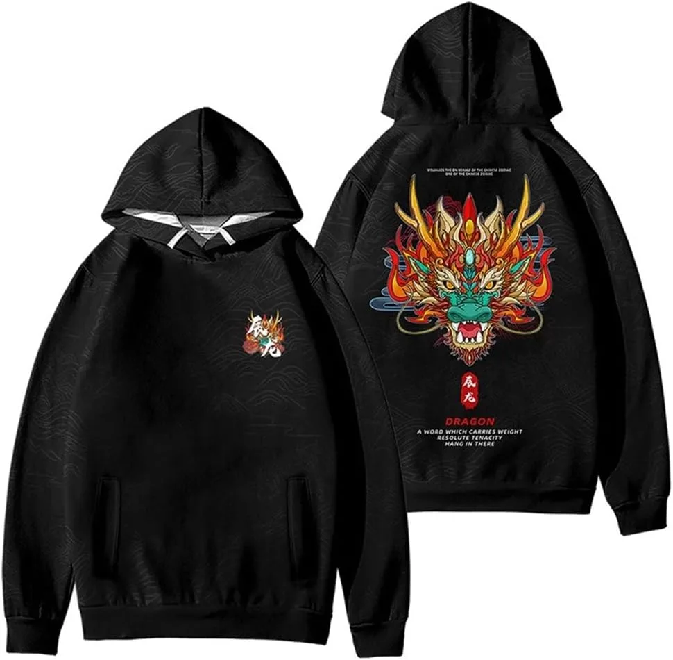 

Унисекс худи с принтом дракона 3D Kelukes