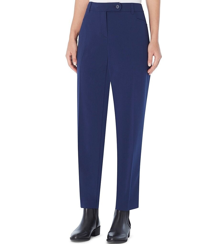 

Зауженные книзу прямые тканые брюки Jones New York Bi-Stretch, синий