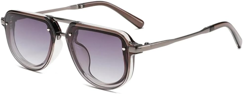 

Ретро маленькие овальные женские солнцезащитные очки класса люкс с заклепками, сине-зеленые, с защитой от УФ-излучения UV400, мужские в стиле панк VFDHN, Grey Grey Gradient