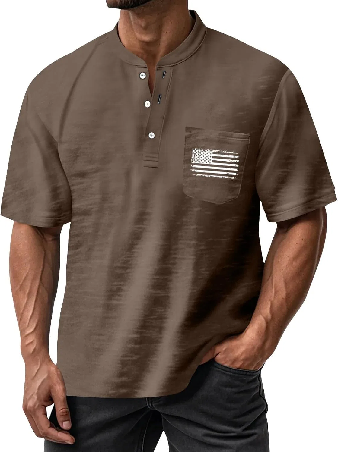 Футболка с американским флагом, мужская, 3-brown