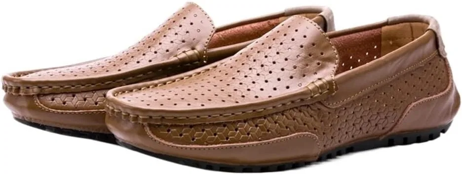 Лоферы кожаные, Loafers for Men Moccasins Shoes, Хаки SayfuR
