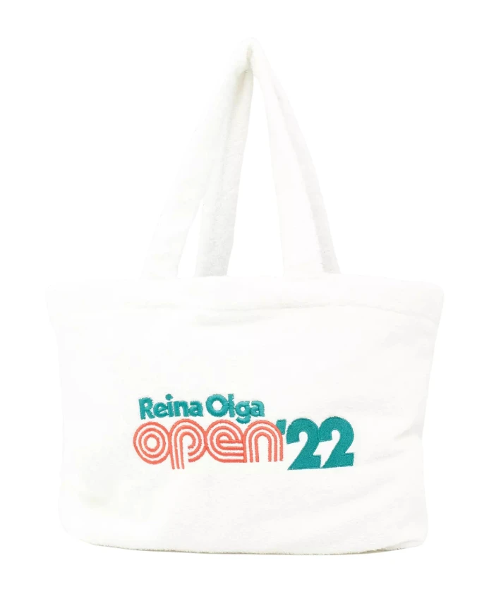 

Белая хлопковая сумка-шоппер с логотипом. Reina Olga, белый