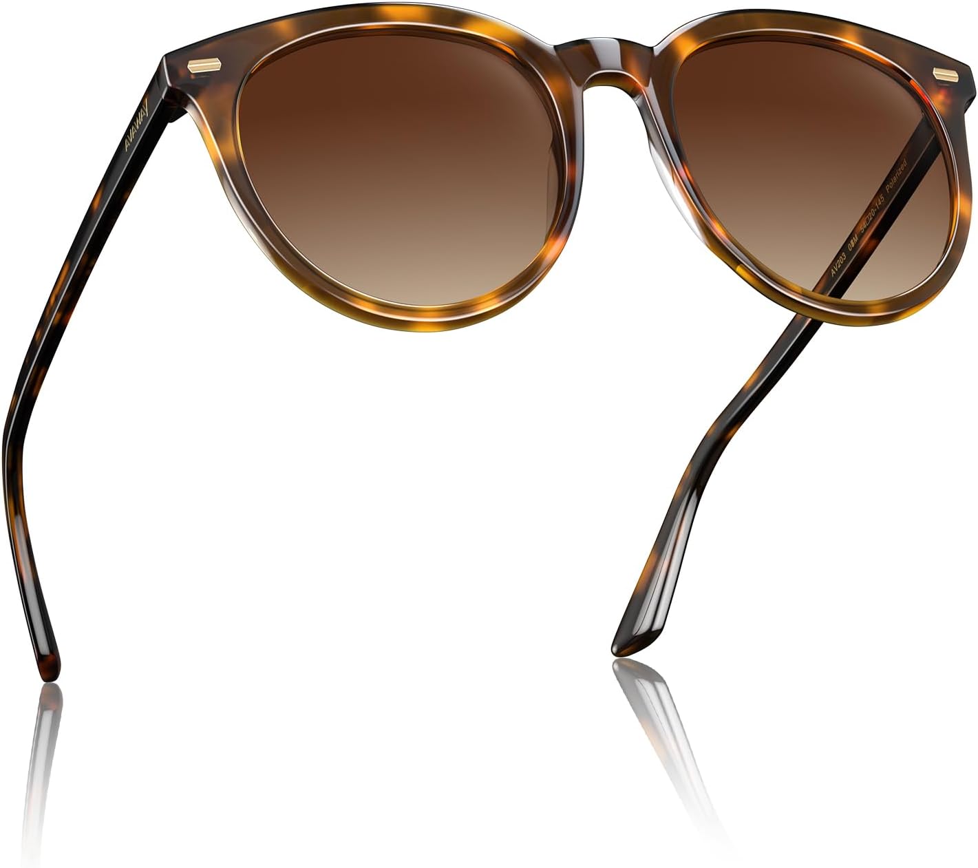 

Солнцезащитные очки AVAWAY круглой формы большого размера из ацетата с поляризацией, для женщин, с защитой от УФ-излучения, темные, для вождения и отдыха на пляже, 3. Black Havana / Gradient Brown Lens