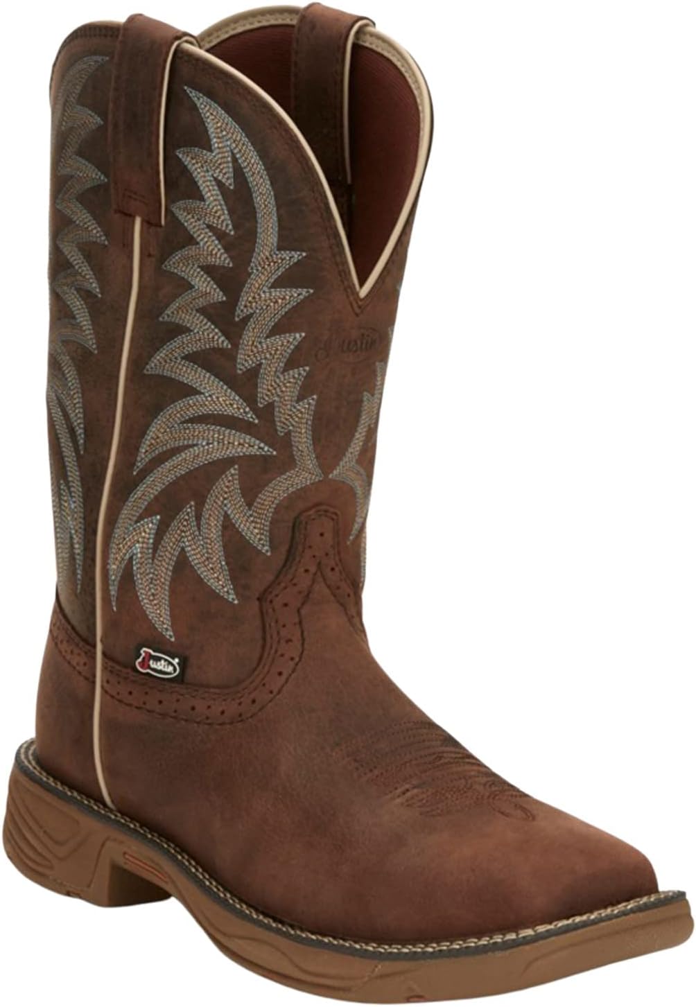 Мужские сапоги Justin Men's Rush 11 с широким квадратным носком, Hickory
