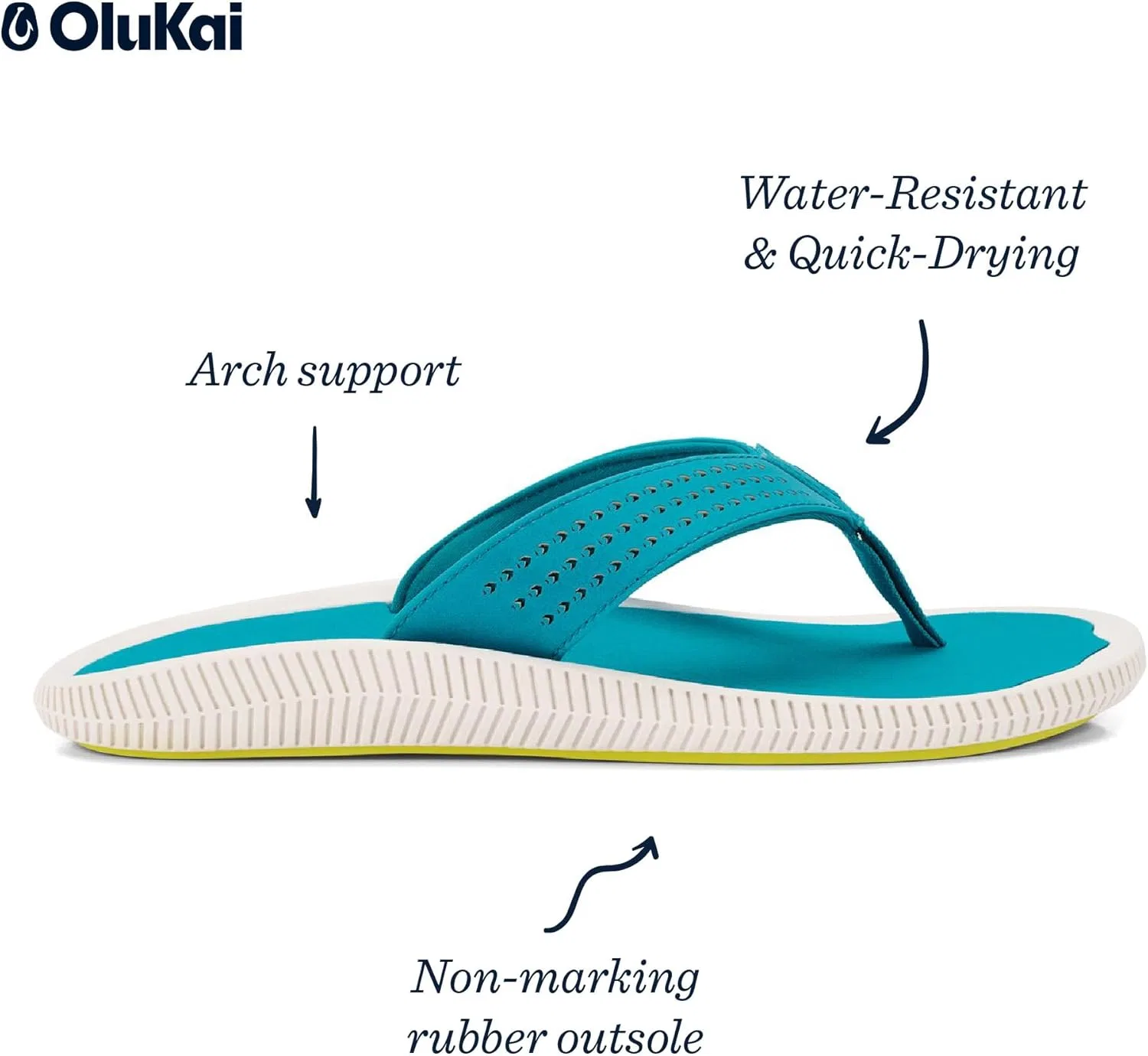 Сандалии водонепроницаемые с поддержкой стопы OLUKAI, Tropic Blue — фото 4