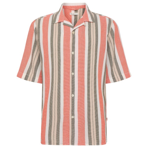 

Рубашка из хлопка в полоску с короткими рукавами Knowledgecotton Apparel, зеленый