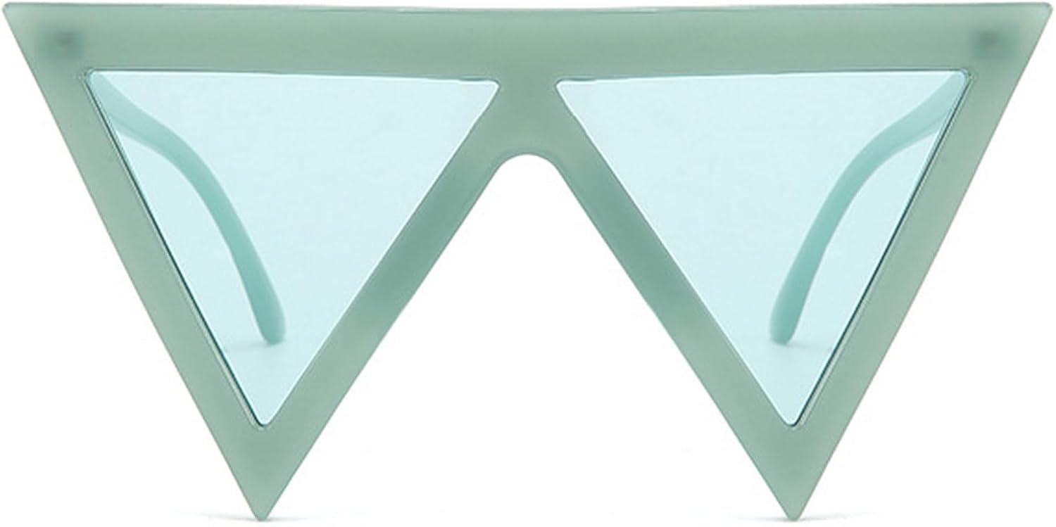 

Большие треугольные солнцезащитные очки в стиле панк для женщин, крупная оправа, 2025 год, роскошные ветрозащитные очки для женщин, защита от УФ-излучения UV400 mincl, Green