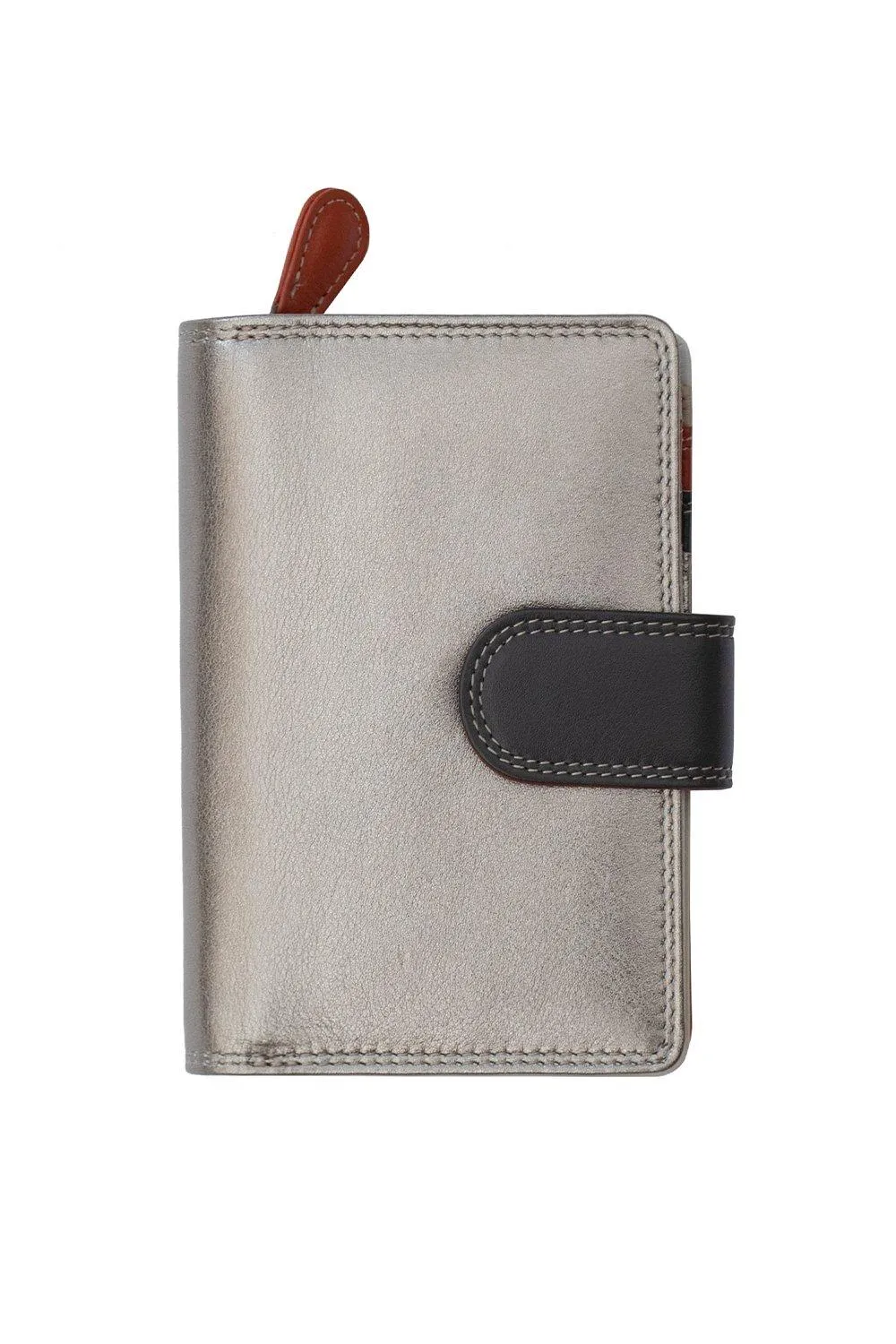 

Кожаный женский кошелек с RFID-меткой "London Metallic" PRIMEHIDE, серебро