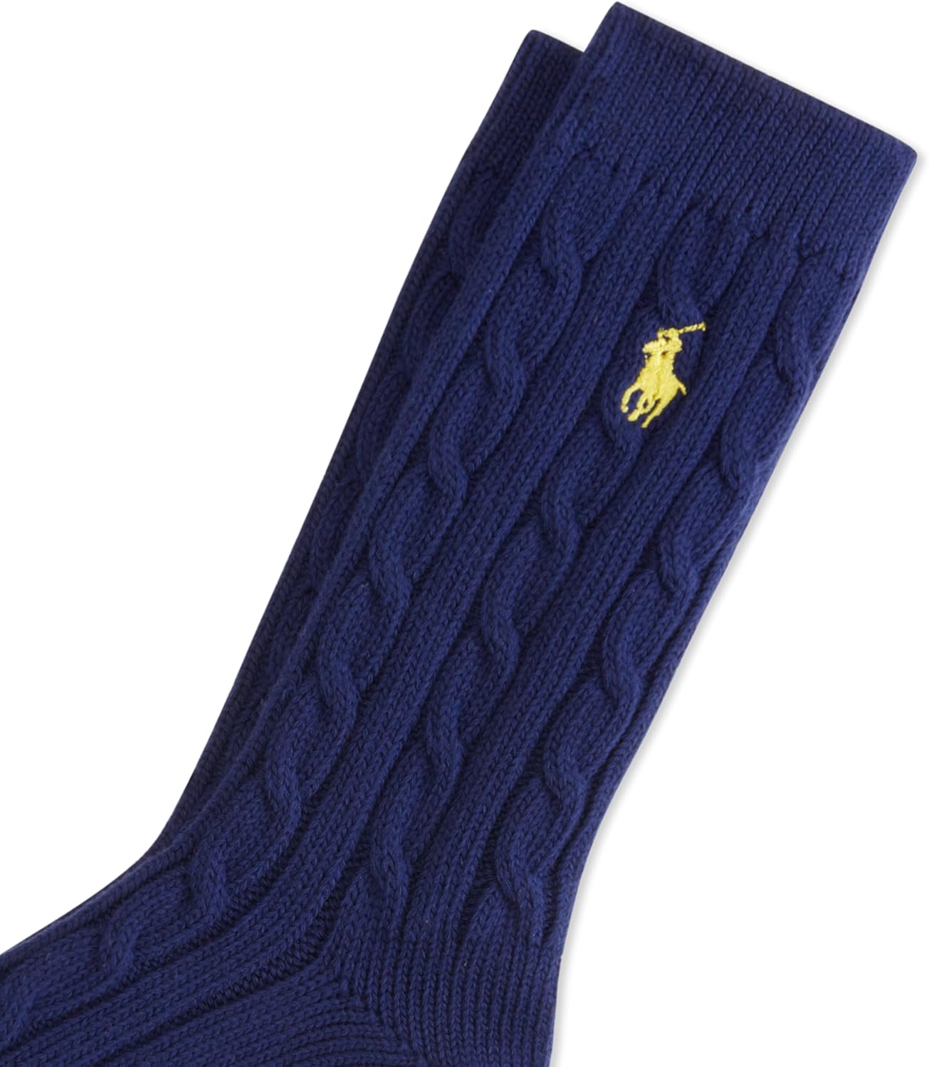 POLO RALPH LAUREN Женские однотонные носки-следки с косой вязкой, Royal Blue — фото 2