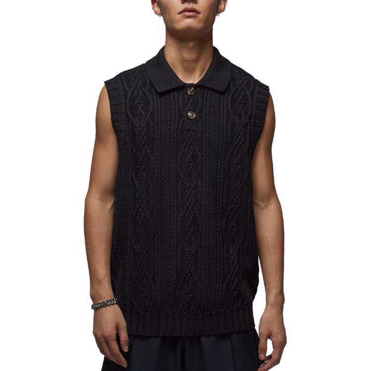 

Jordan Спортивные свитеры мужские черные с воротником-поло