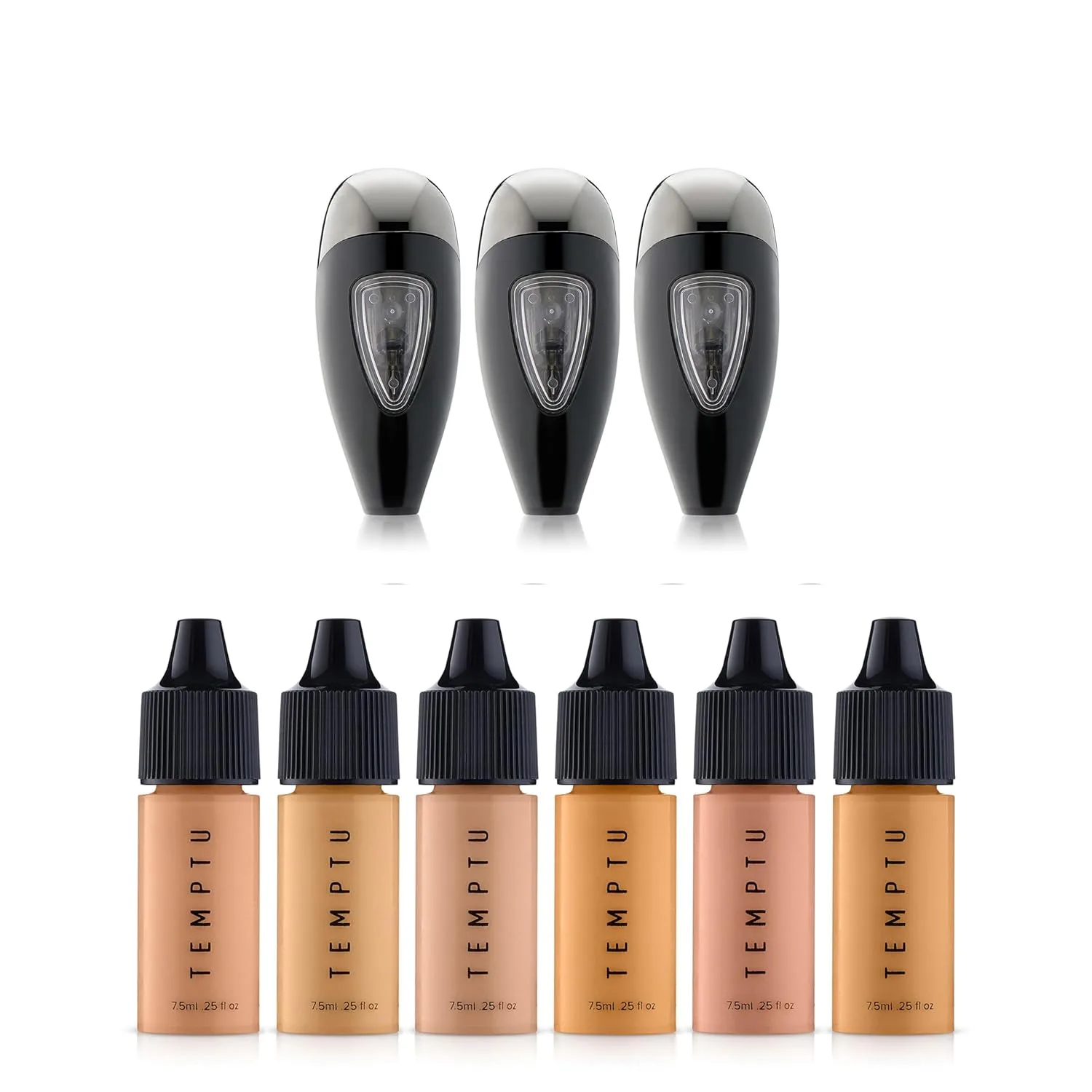 Стартовый набор тональной основы TEMPTU Perfect Canvas Hydra Lock Airbrush Foundation (светлый/средний оттенок) и комплект из 3 картриджей для Airpod Pro