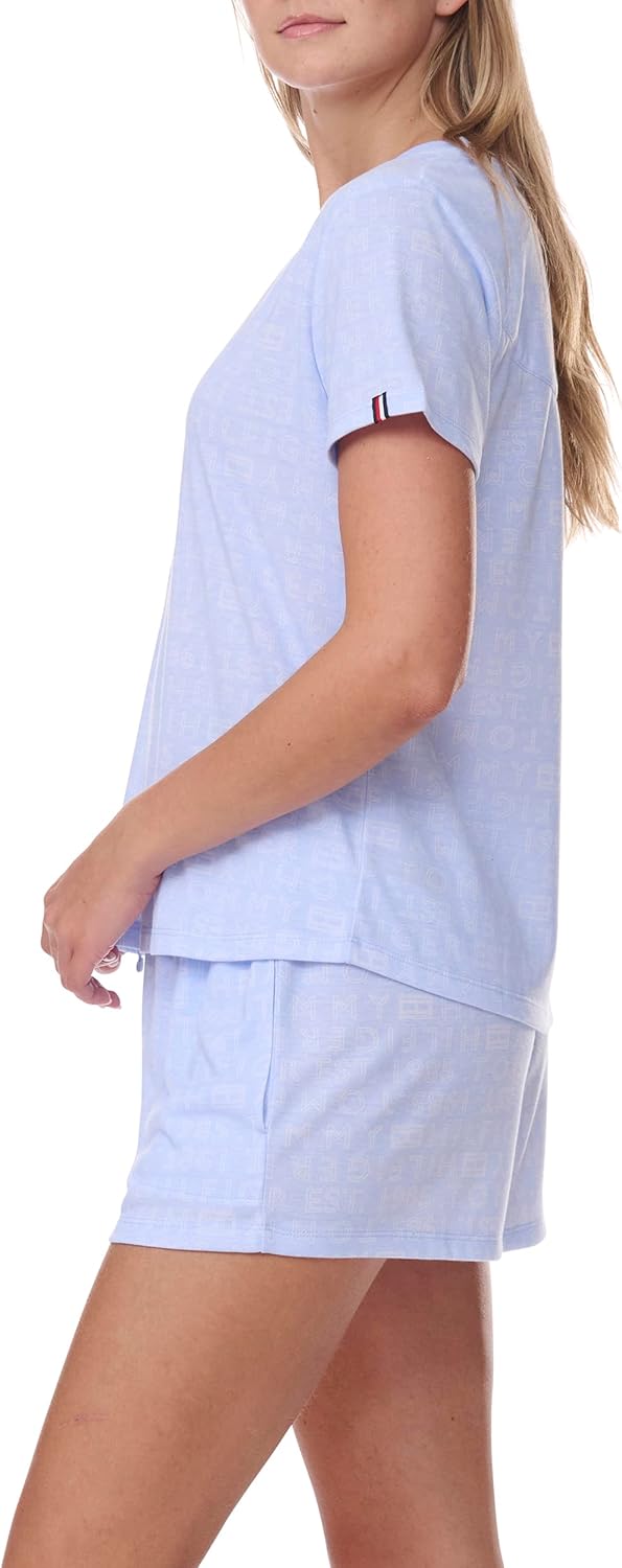 Женская пижама Tommy Hilfiger с футболкой и боксерскими шортами, Sweet Blue Heather — фото 3