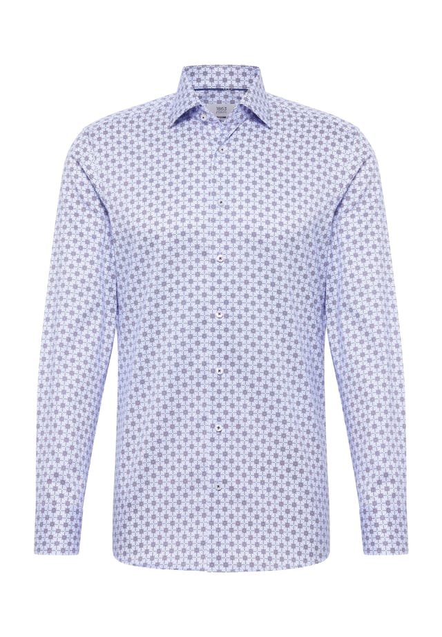 

Рубашка с принтом Slim fit Eterna, синий