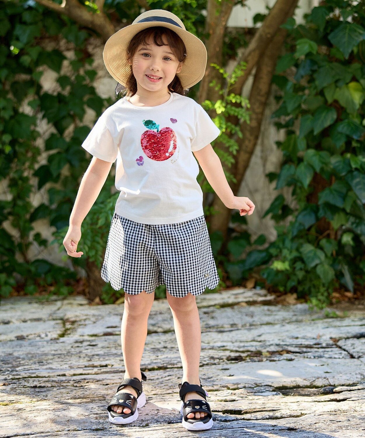 Шорты с фестончатым краем ANY KIDS, Gingham [305]