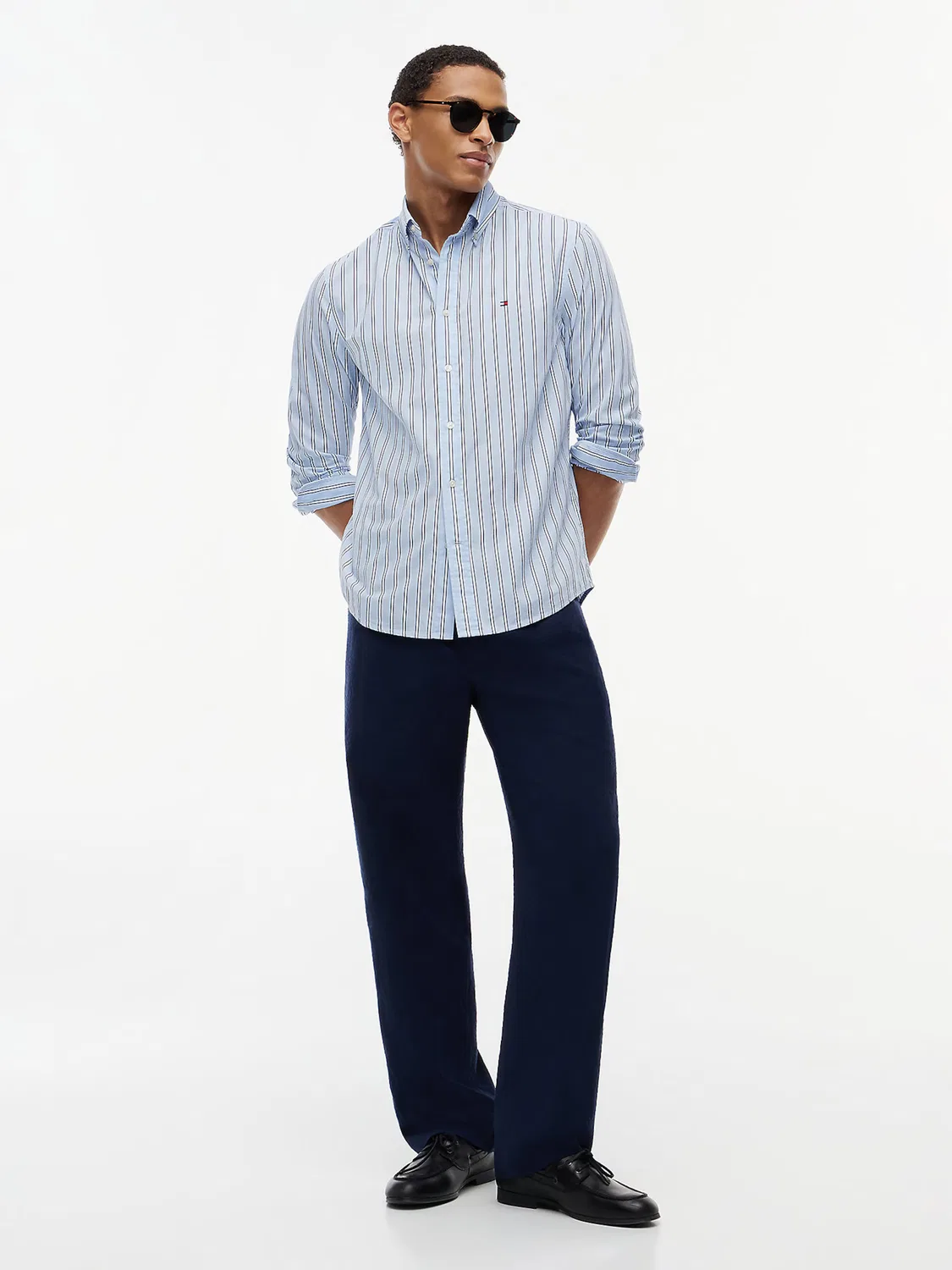 Рубашка на пуговицах стандартного кроя 'Flex' Tommy Hilfiger, Navy/Light Blue — фото 3