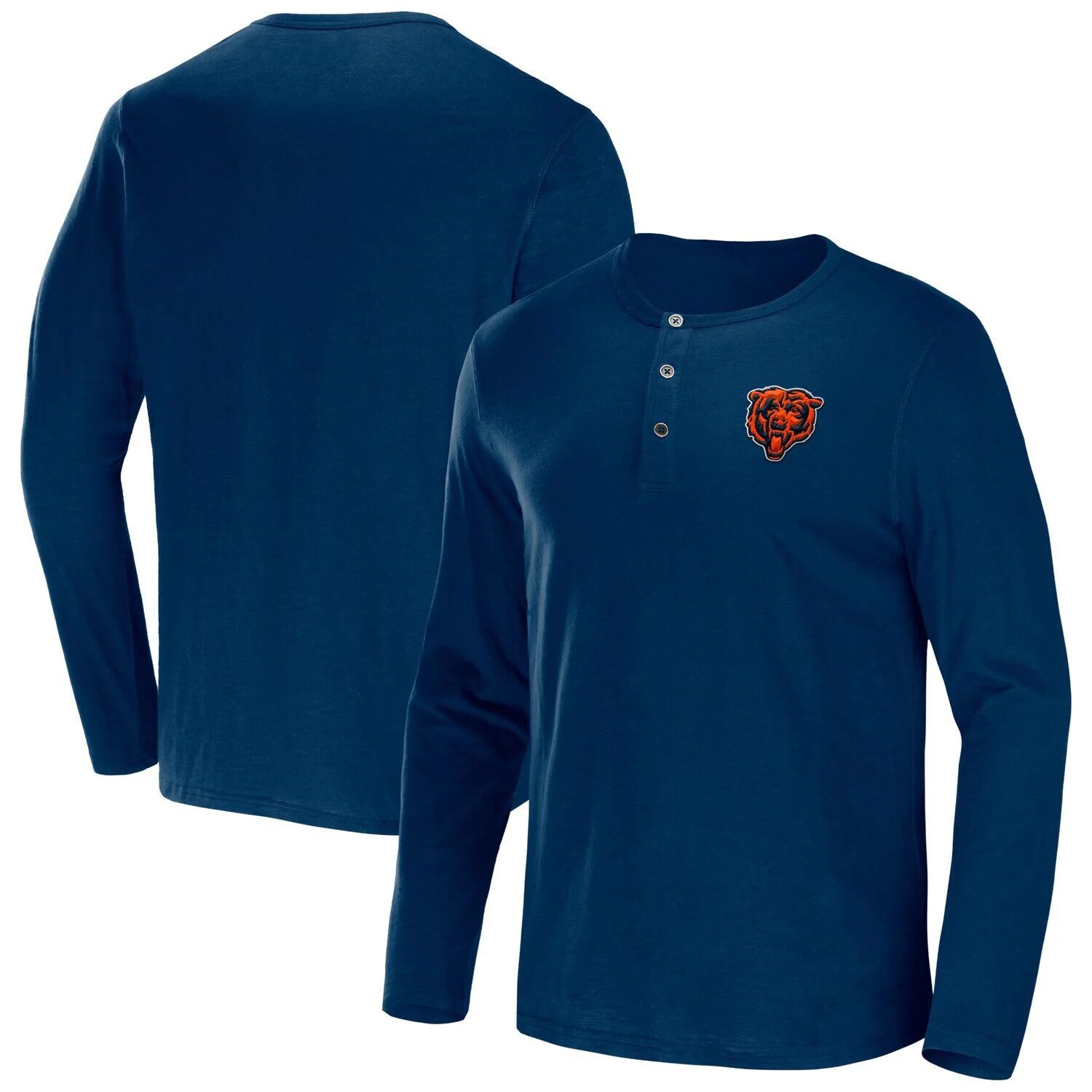 

Мужская футболка NFL x Darius Rucker Collection от Fanatics Navy Chicago Bears Slub Джерси Хенли футболка с длинными рукавами