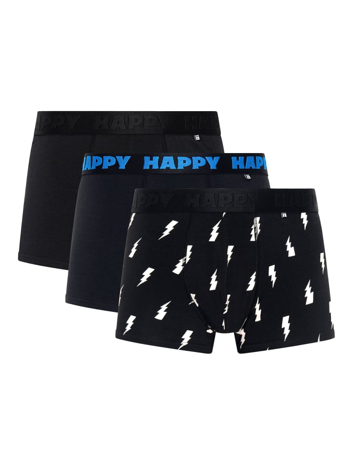 

Happy Socks Комплект из 3 боксерских трусов, черно-белые