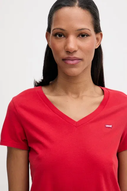 Футболка с V-образным вырезом PERFECT VNECK Levi's, красный — фото 4
