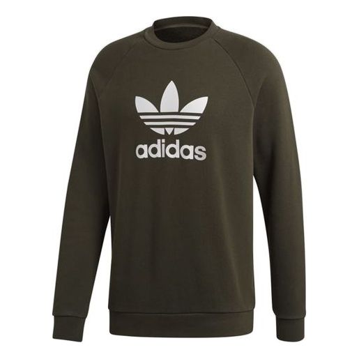 

Толстовка originals trefoil crew sports printing round neck pullover green Adidas, зеленый