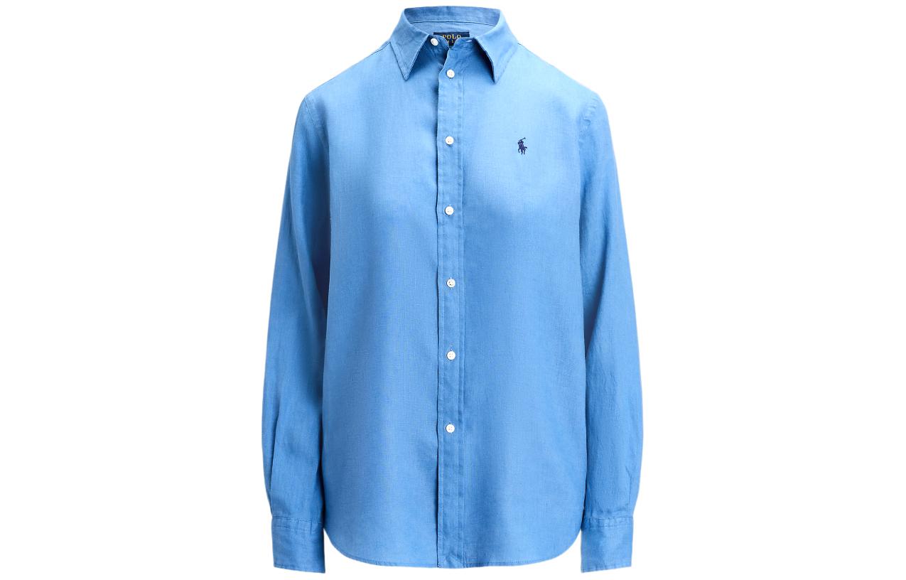 

Льняная рубашка Polo Pony Polo Ralph Lauren, синий