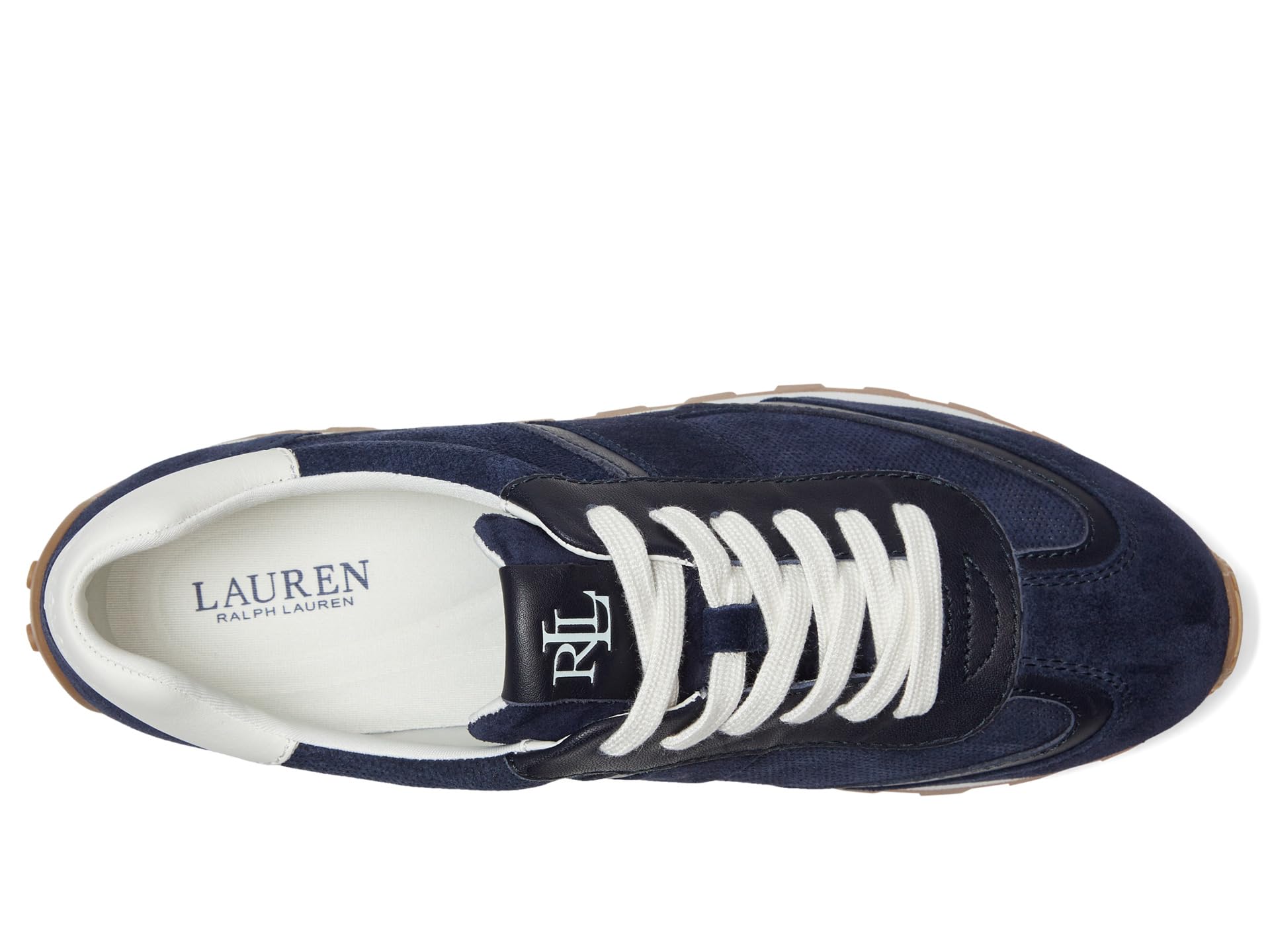 Кроссовки Lauren Ralph Lauren Dani Perforated Suede Sneakers, цвет Lauren Navy/Lauren Navy/Snow White — фото 2