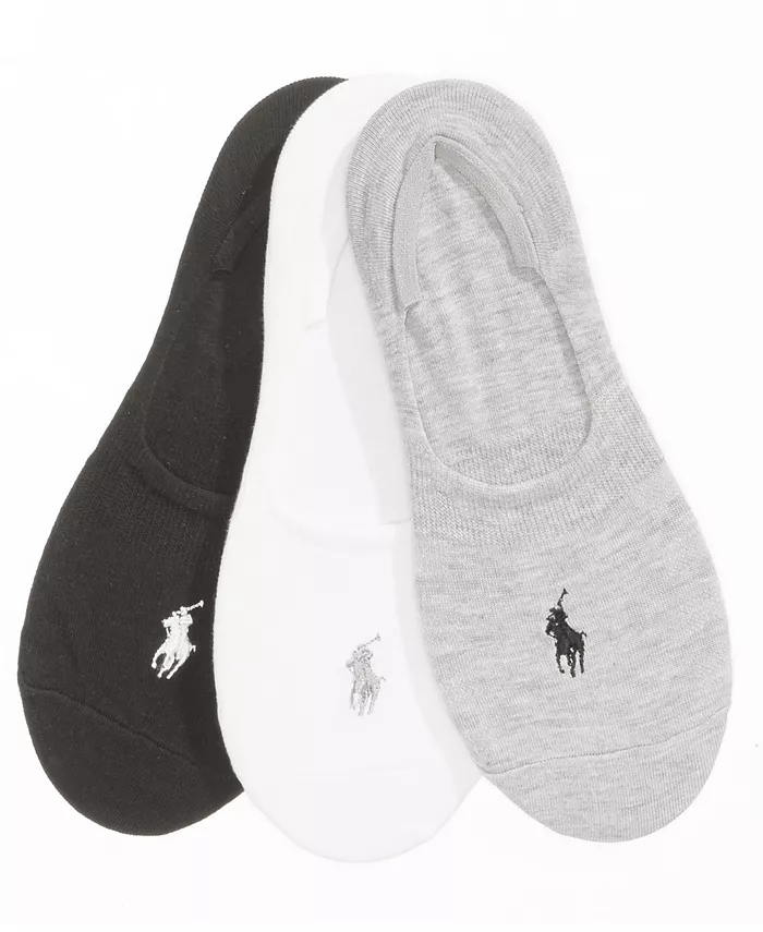 

Женские носки-следки плоской вязки, 3 пары Polo Ralph Lauren, белый