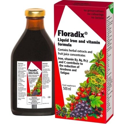 

Жидкое железо и витаминная формула, 500 мл, пшеница, Floradix