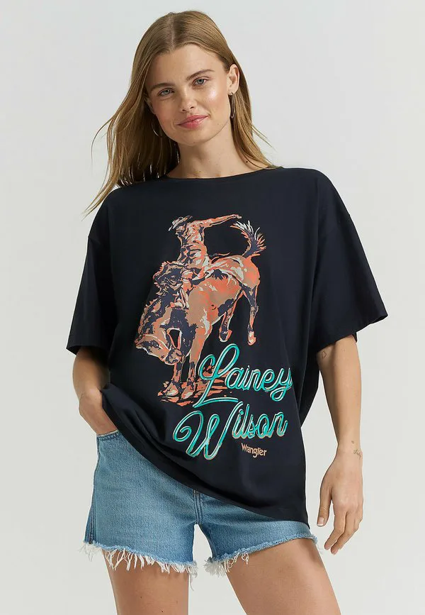 

Футболка wrangler x lainey wilson с принтом "work don't work" Wrangler, Black, Черный, Футболка wrangler x lainey wilson с принтом "work don't work" Wrangler, Black