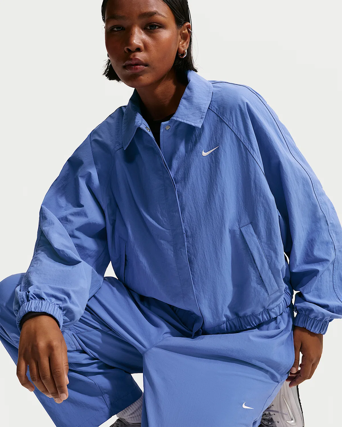 Женская оверсайз куртка Nike Sportswear, Light Medium Blue/Sail — фото 3
