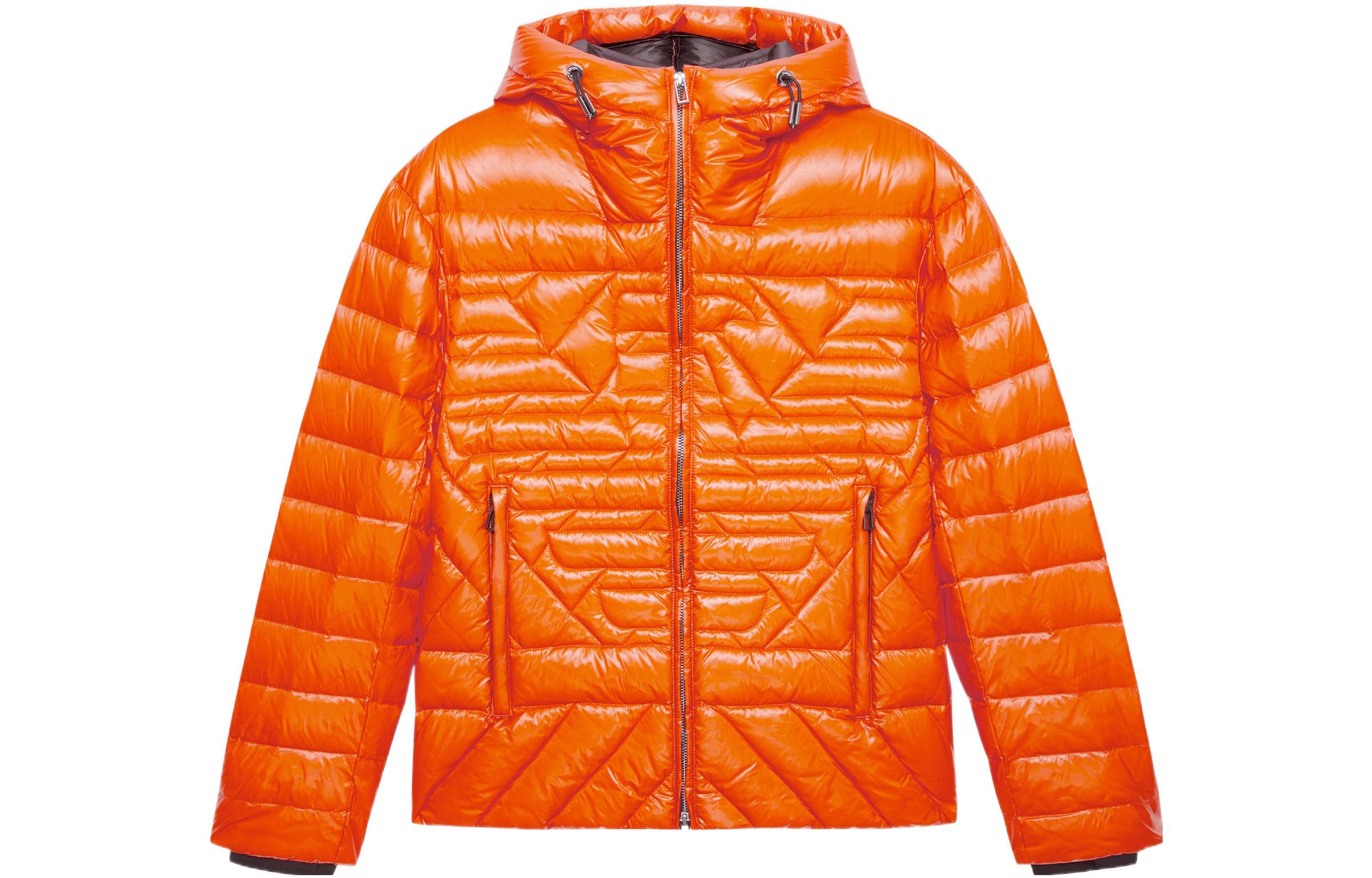 

EMPORIO ARMANI Мужская куртка-пуховик FW22, оранжевая, Оранжевый, EMPORIO ARMANI Мужская куртка-пуховик FW22, оранжевая