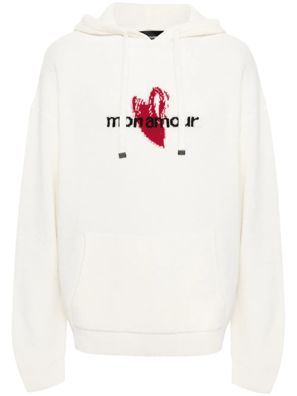 

Худи вязки интарсия из коллаборации с Mon Amour EMPORIO ARMANI, нейтральный