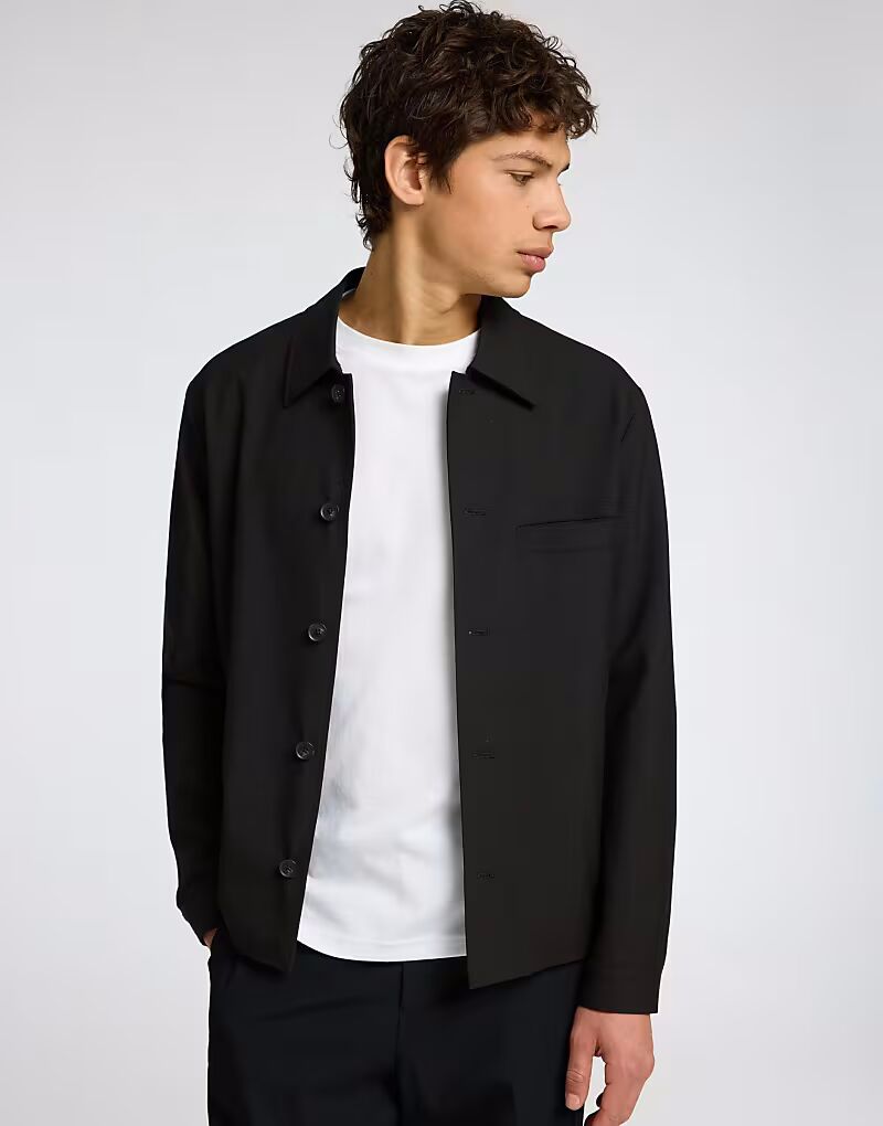 

Избранная мужская верхняя рубашка черного цвета Selected Homme