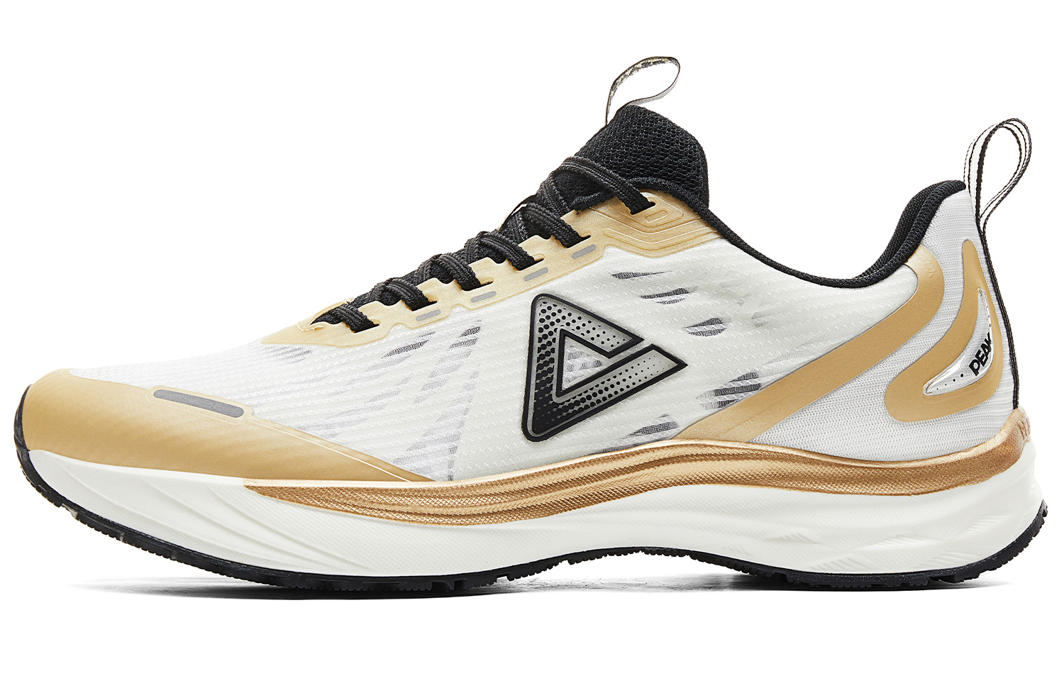 

PEAK Кроссовки для бега Rebound Low-top, устойчивые к истиранию, мужские, белые, золотистые, черные