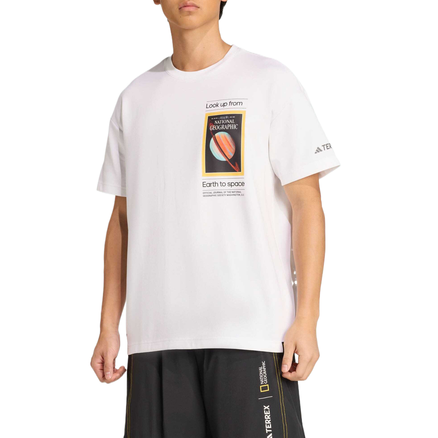 National Geographic AEROREADY UF футболка Unisex Adidas, белый — фото 2