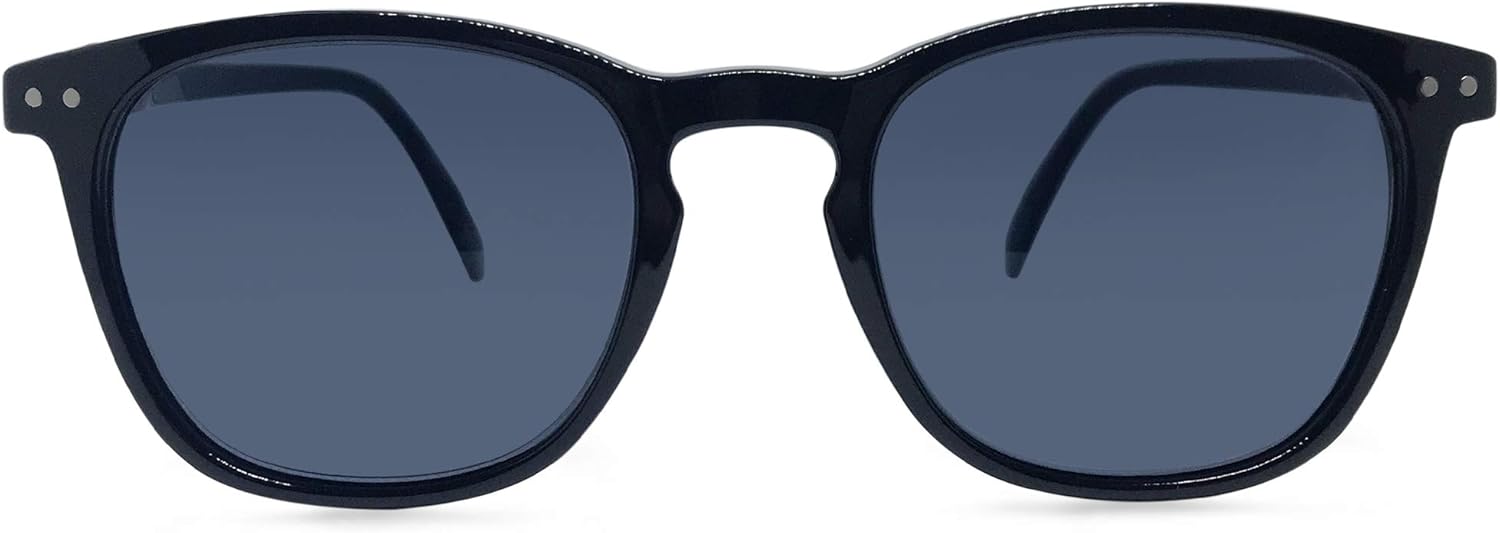 

Солнцезащитные очки для чтения In Style Eyes Sidekick с полупрозрачными линзами, полностью тонированные, для мужчин и женщин, с пружинным шарниром для комфортного ношения, Black