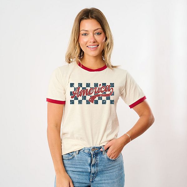 

Женская футболка ringer tee в клетку america retro Simply Sage Market, Vintage Red, Зеленый, Женская футболка ringer tee в клетку america retro Simply Sage Market, Vintage Red