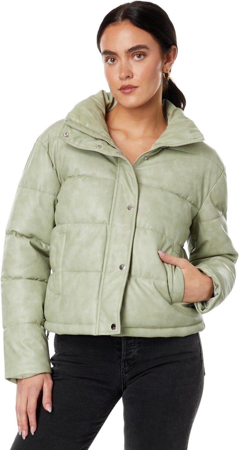 

Укороченный пуховик Faux-Ever Leather Avec Les Filles, цвет Aloe