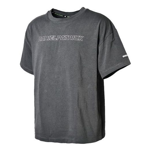 

Футболка dp tee casual sports round neck basketball short sleeve black gray Adidas, черный