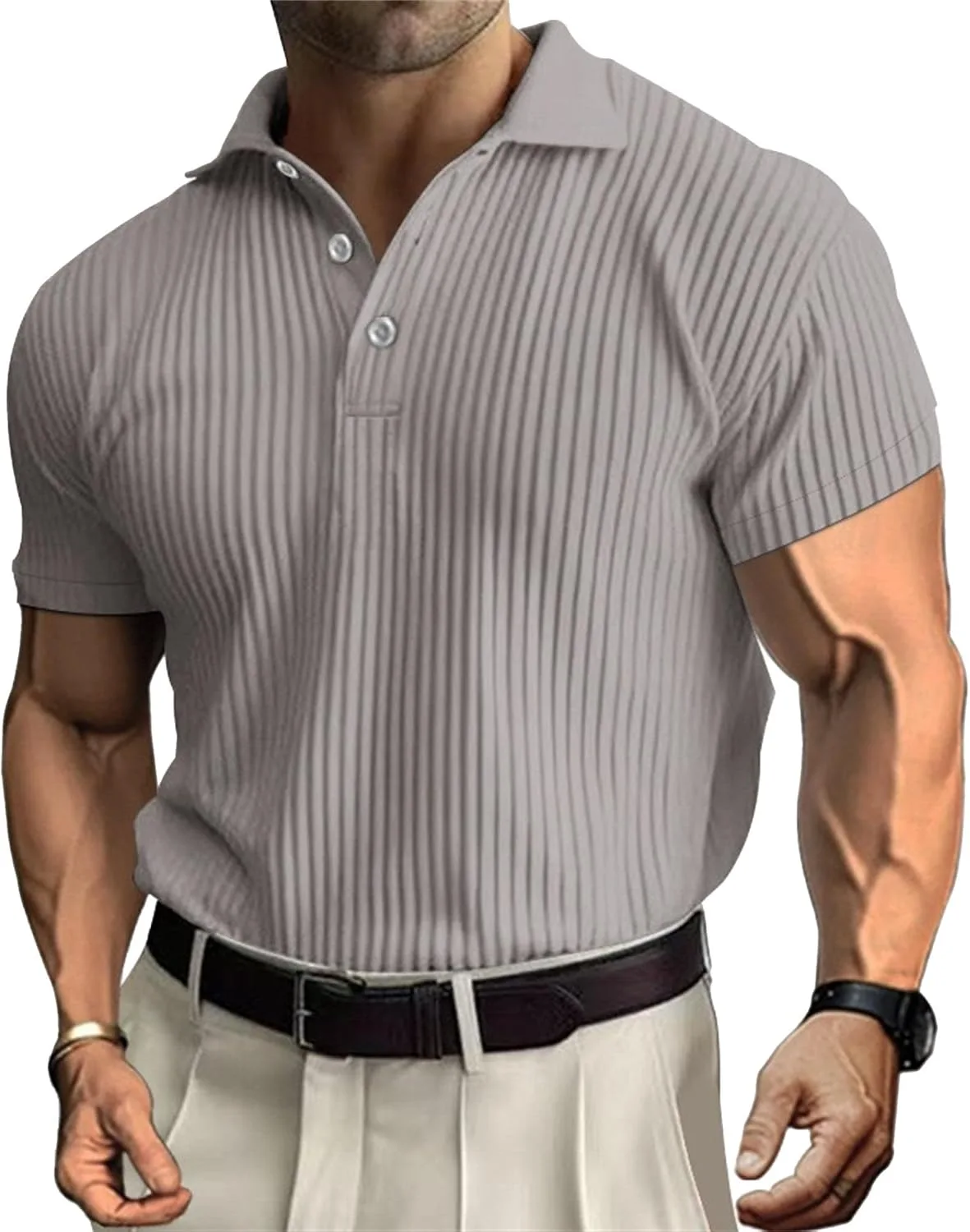 

Мужская поло с коротким рукавом и воротником QOAAIE